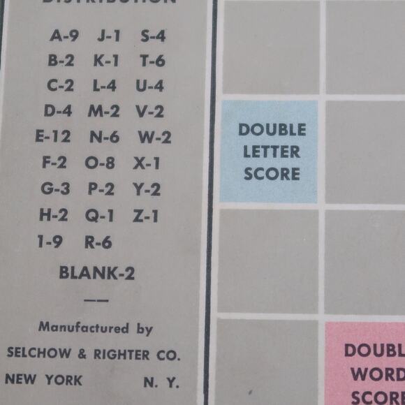 Vintage SCRABBLE Game Board Replacement Board Only 1948 - Picture 3 of 6